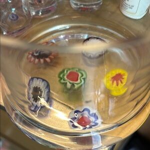 Murano Glass Ice Bucket with 6 Shot Glasses